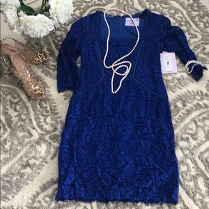 JS Collection Gorgeous royal blue Lace material